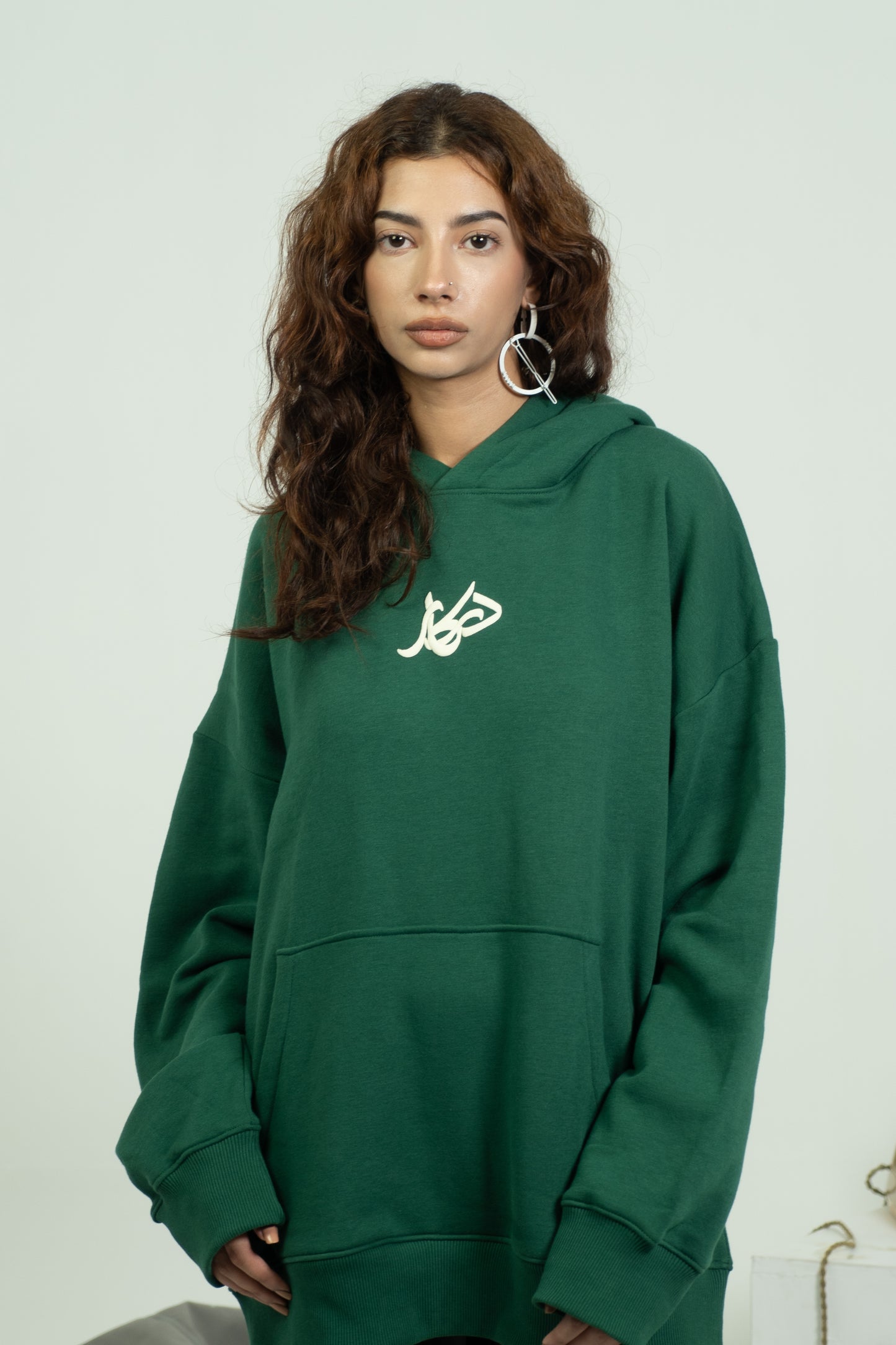 MOSS GREEN MADE IN PAKISTAN LOGO HOODIE